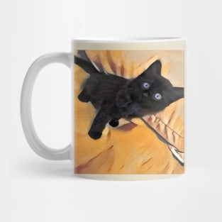 BLUE EYE CAT BLACK Mug